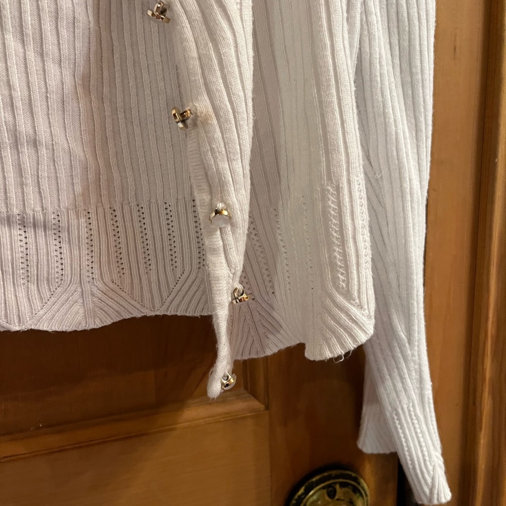 Almost Famous White Ribbed Cardigan - Picture 2 of 5